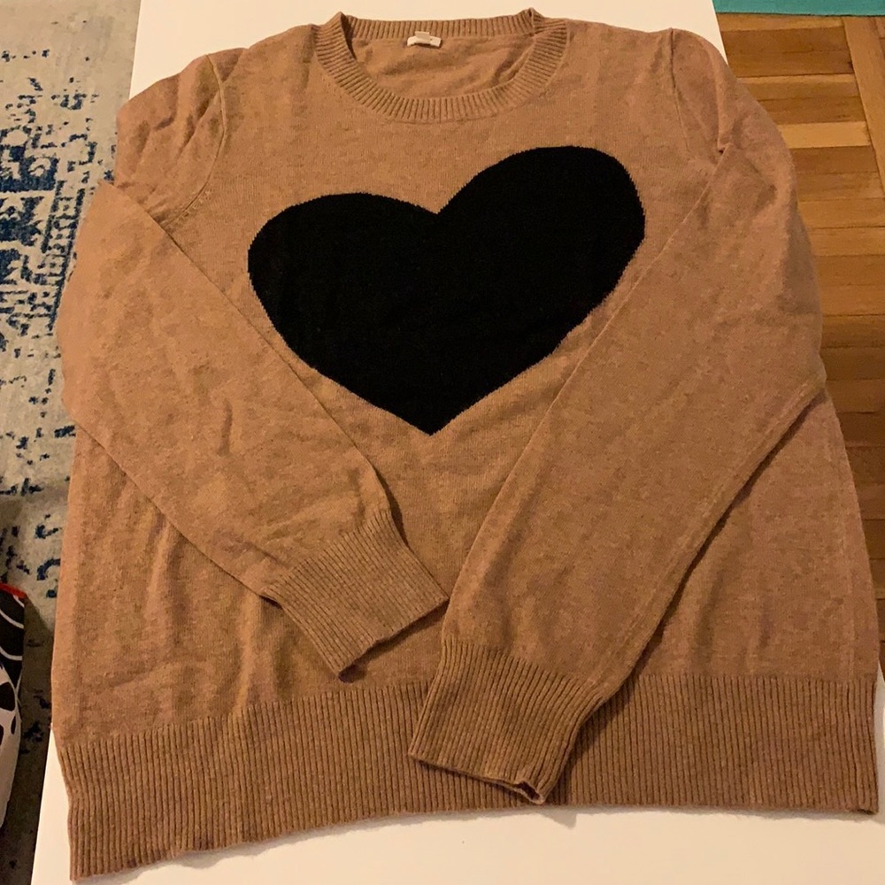 J.Crew Merino Wool asymmetrical heart sweater
